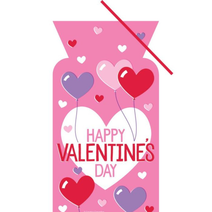 Holidays * | Creative Converting Valentines Cello Bag, Twist Ties, Heart Balloons 20Ct Valentine'S Day Party Decorations