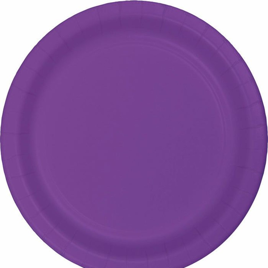 Solid Color Tableware * | Creative Converting Amethyst Purple Plastic Banquet Plates, 20 Ct