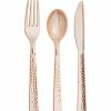 Solid Color Tableware * | Creative Converting Solid Color Tableware Assorted Cutlery, Rosegold Hammered, 24 Ct