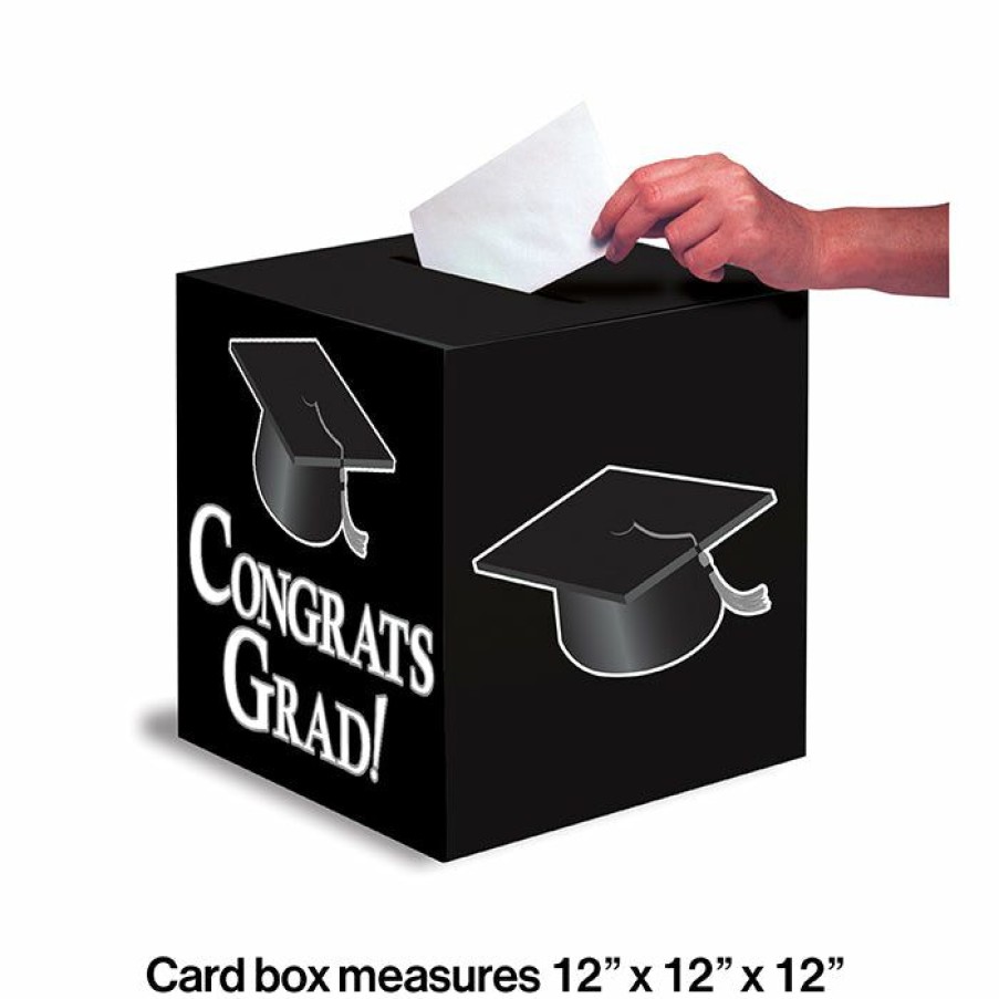 Graduation Party Supplies * | Creative Converting Graduation Card Box, Grad, 9 Black