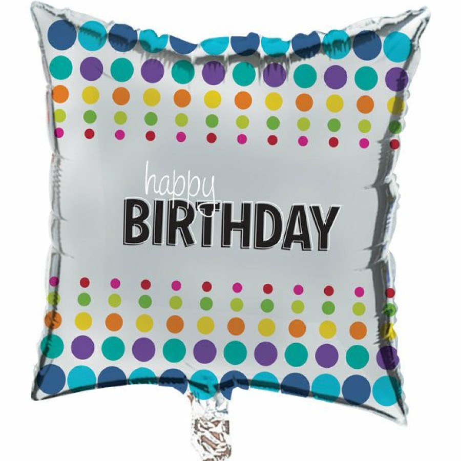 Birthdays * | Creative Converting Birthday Pop Metallic Balloon, Square (10/Case) Adult Birthday Party Themes