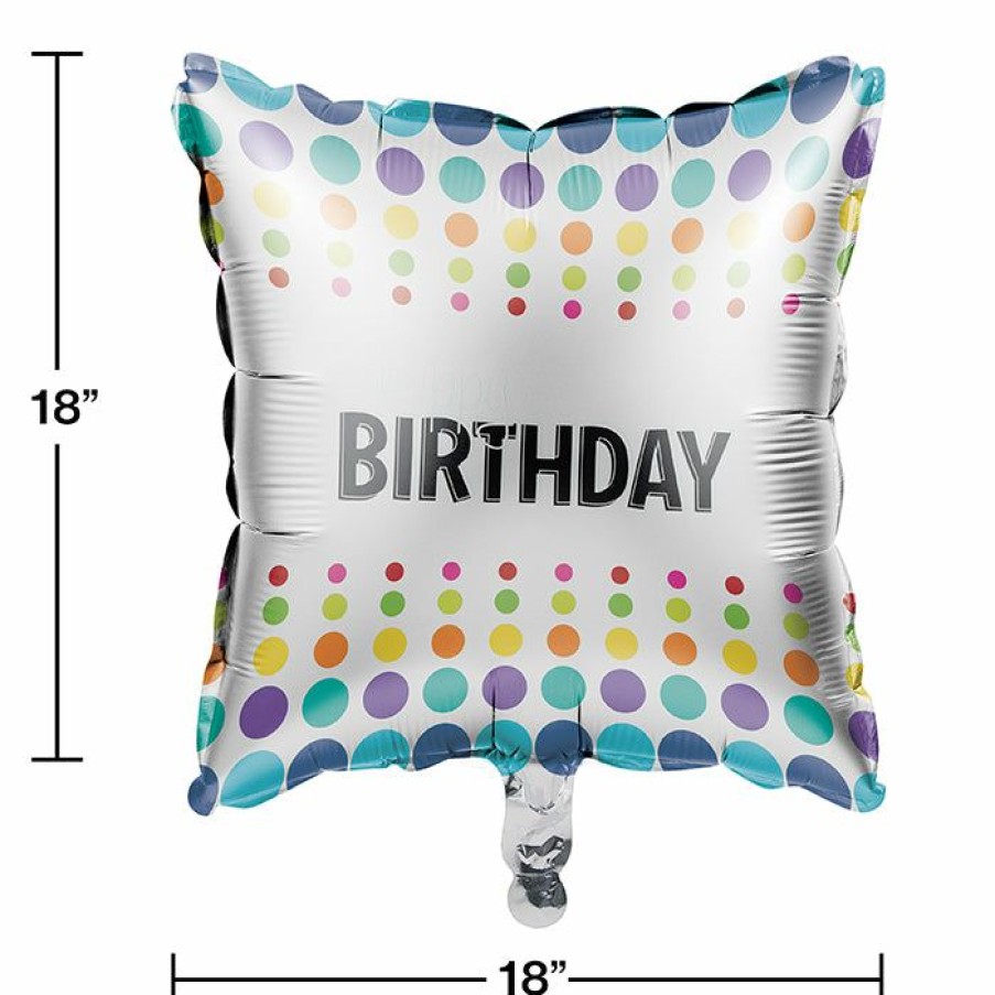 Birthdays * | Creative Converting Birthday Pop Metallic Balloon, Square (10/Case) Adult Birthday Party Themes