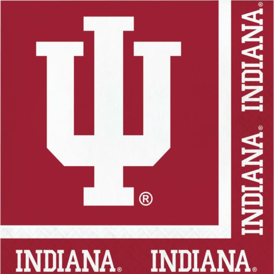 Sports * | Creative Converting Ncaa College Themed Party Decorations Indiana Hoosiers Luncheon Napkin (20/Pkg)