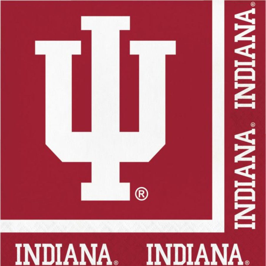 Sports * | Creative Converting Ncaa College Themed Party Decorations Indiana Hoosiers Luncheon Napkin (20/Pkg)