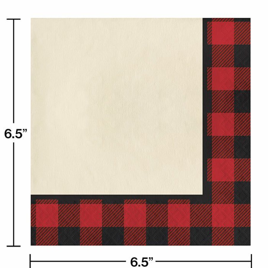 Themed Tableware * | Creative Converting Buffalo Plaid Napkins, 16 Ct