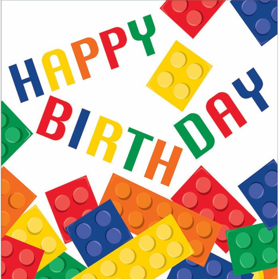 Birthdays * | Creative Converting Kids Birthday Party Themes Block Party Birthday Napkins, 16 Ct