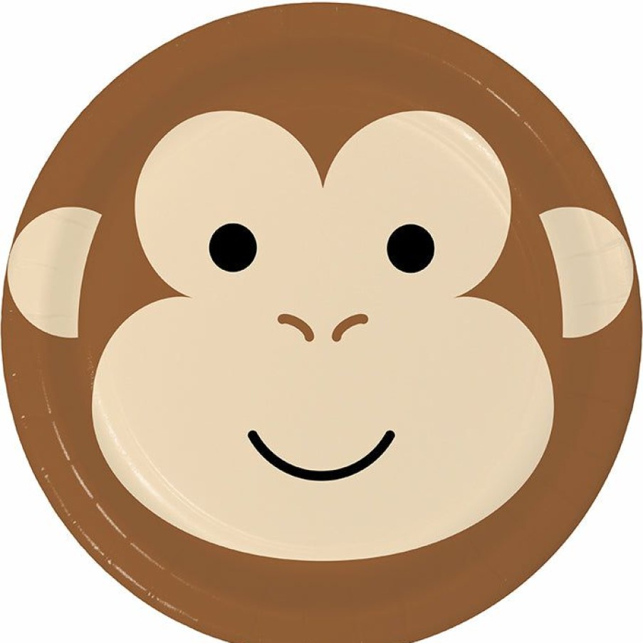 Birthdays * | Creative Converting Animal Faces Dinner Plate, Monkey 8Ct