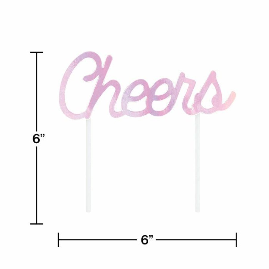 Themed Tableware * | Creative Converting Iridescent Party Cheers Cake Topper (12/Case) Themed Tableware