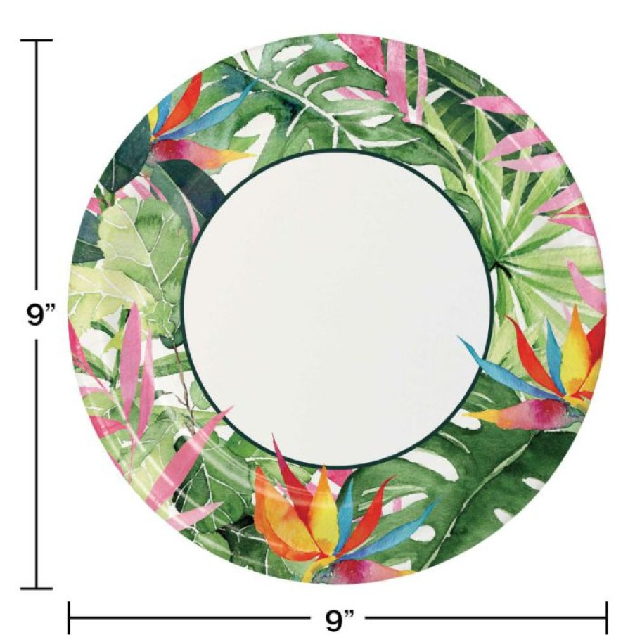 Themed Tableware * | Creative Converting Floral Paradise Dinner Plate (8/Pkg)