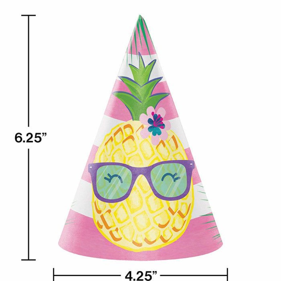 Birthdays * | Creative Converting Pineapple Party Party Hats, 8 Ct