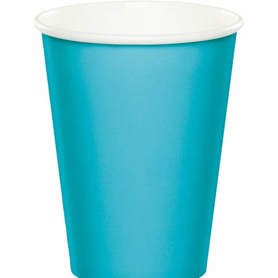 Solid Color Tableware * | Creative Converting Bermuda Blue Hot/Cold Paper Cups 9 Oz., 24 Ct