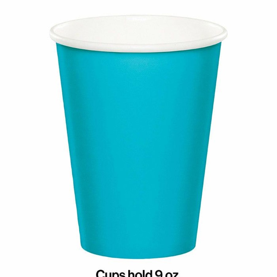 Solid Color Tableware * | Creative Converting Bermuda Blue Hot/Cold Paper Cups 9 Oz., 24 Ct