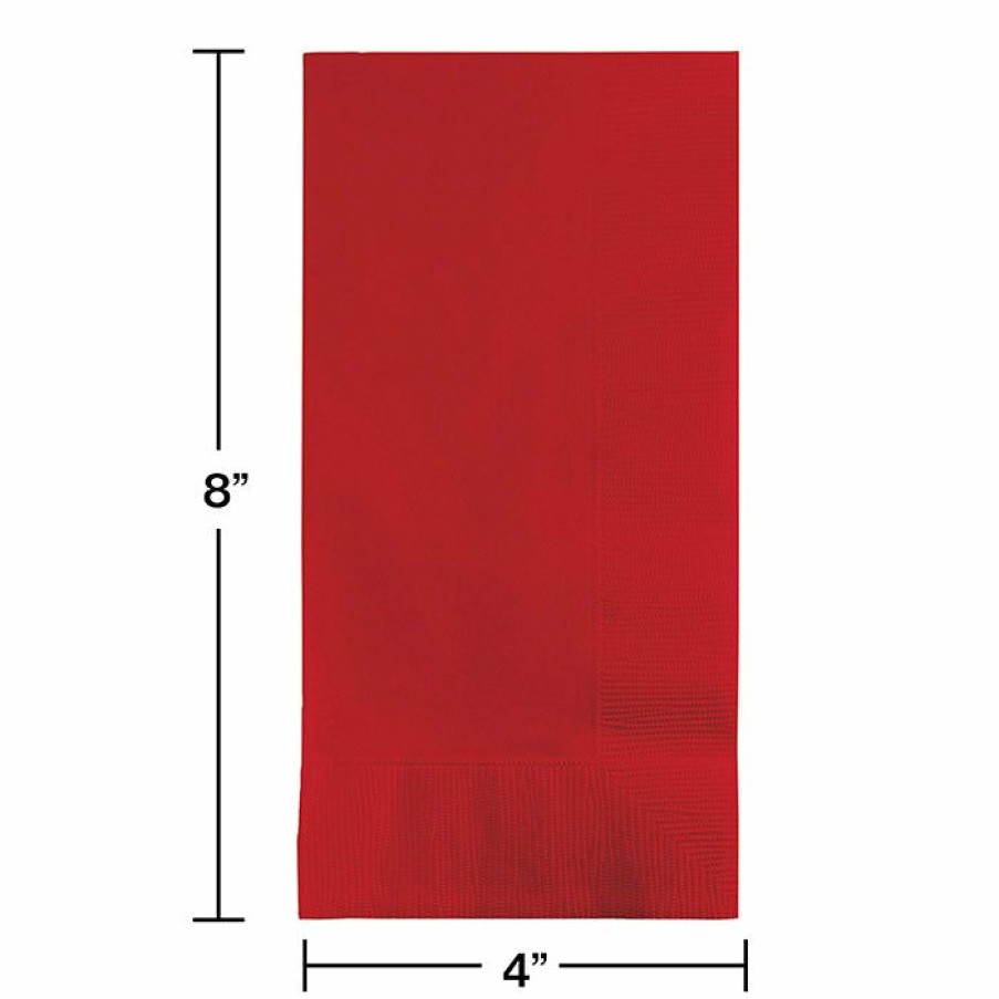 Solid Color Tableware * | Creative Converting Classic Red Dinner Napkins 2Ply 1/8Fld, 50 Ct