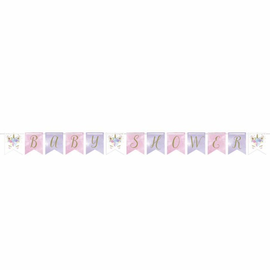 Baby Showers * | Creative Converting Unicorn Baby Shower Banner