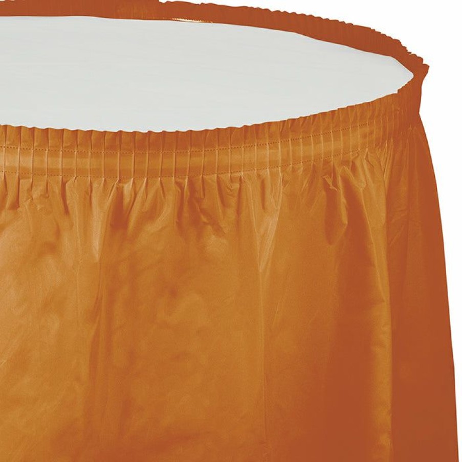 Solid Color Tableware * | Creative Converting Solid Color Tableware Pumpkin Spice Plastic Tableskirt, 14 X 29