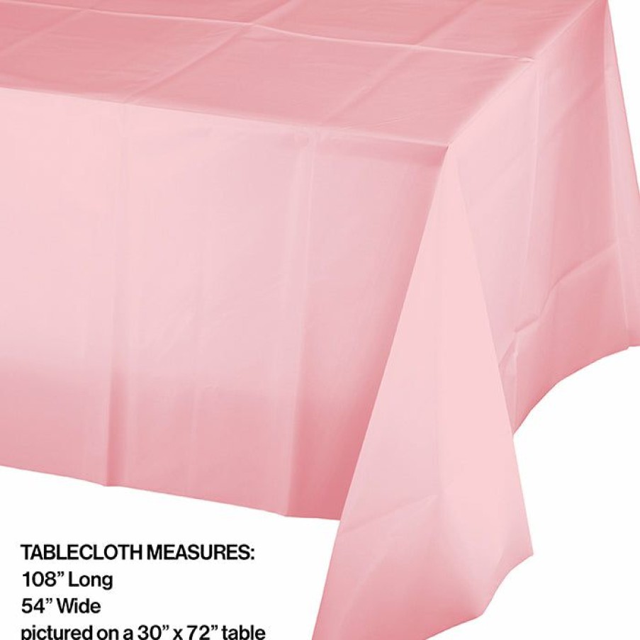 Solid Color Tableware * | Creative Converting Classic Pink Tablecover Plastic 54 X 108