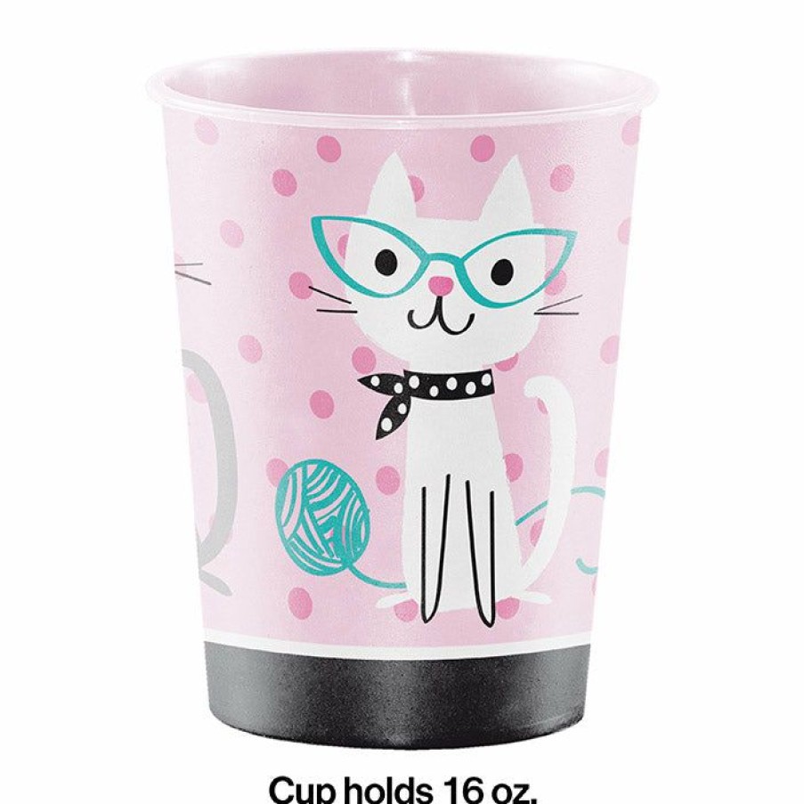 Birthdays * | Creative Converting Kids Birthday Party Themes Purr-Fect Party Plastic Keepsake Cup 16 Oz.