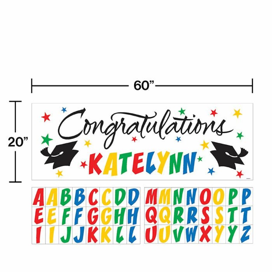 Graduation Party Supplies * | Creative Converting Graduation Party Supplies Giant Graduation Party Banner