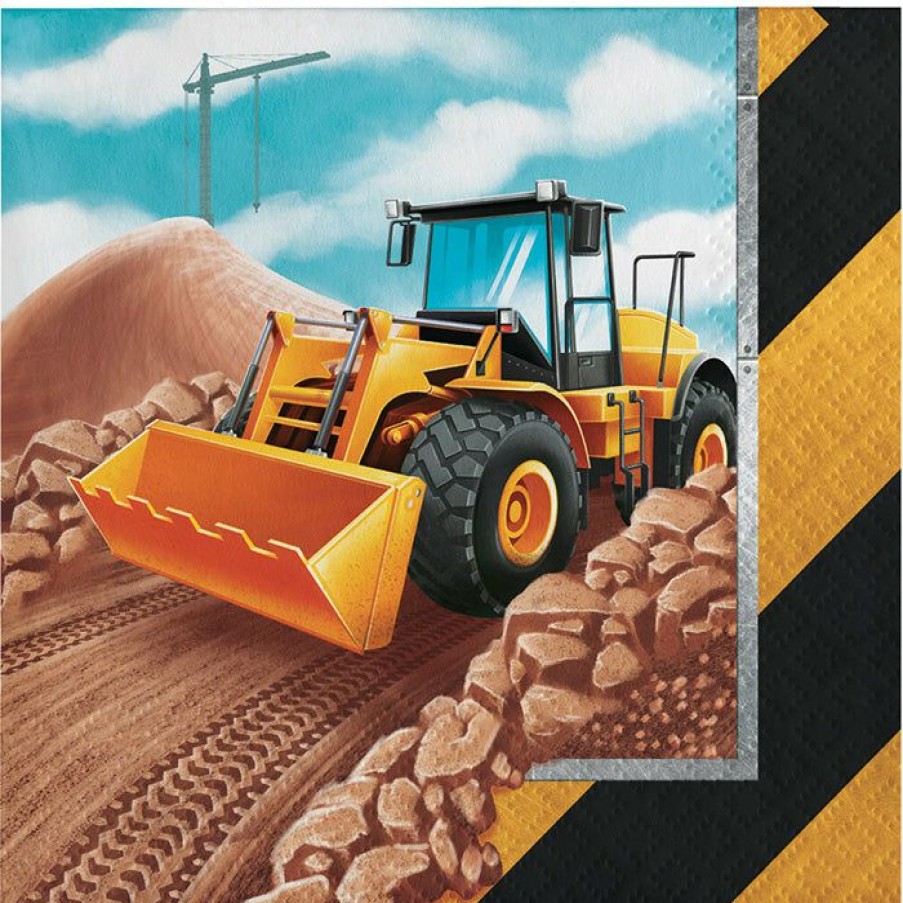 Birthdays * | Creative Converting Big Dig Construction Beverage Napkins, 16 Ct