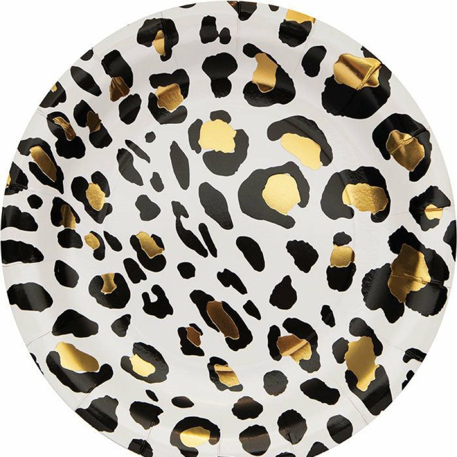 Themed Tableware * | Creative Converting Leopard Dinner Plate, Foil 8Ct