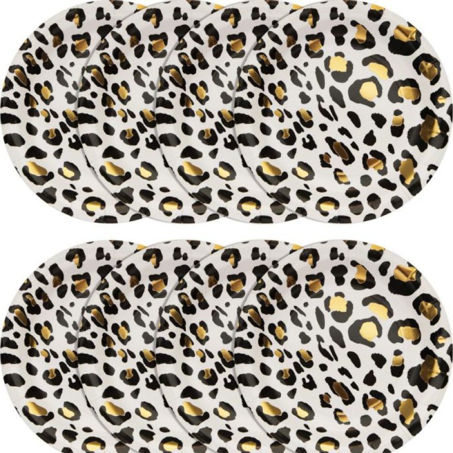 Themed Tableware * | Creative Converting Leopard Dinner Plate, Foil 8Ct