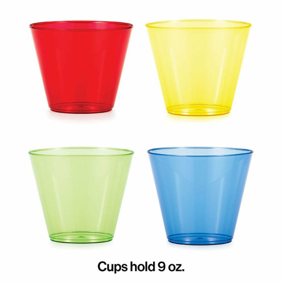 General Decorations * | Creative Converting General Decorations Assorted Colors Plastic Glasses, 9 Oz, 12 Ct