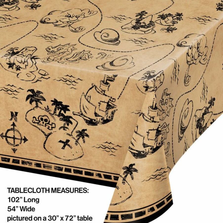 Birthdays * | Creative Converting Kids Birthday Party Themes Pirate Treasure Plastic Tablecover All Over Print, 54 X 102