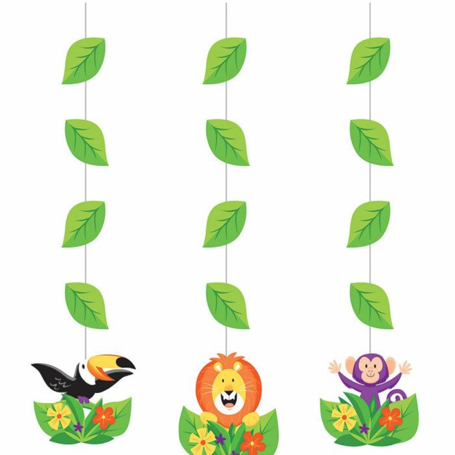 Birthdays * | Creative Converting Jungle Safari Hanging Cutouts, 3 Ct Kids Birthday Party Themes