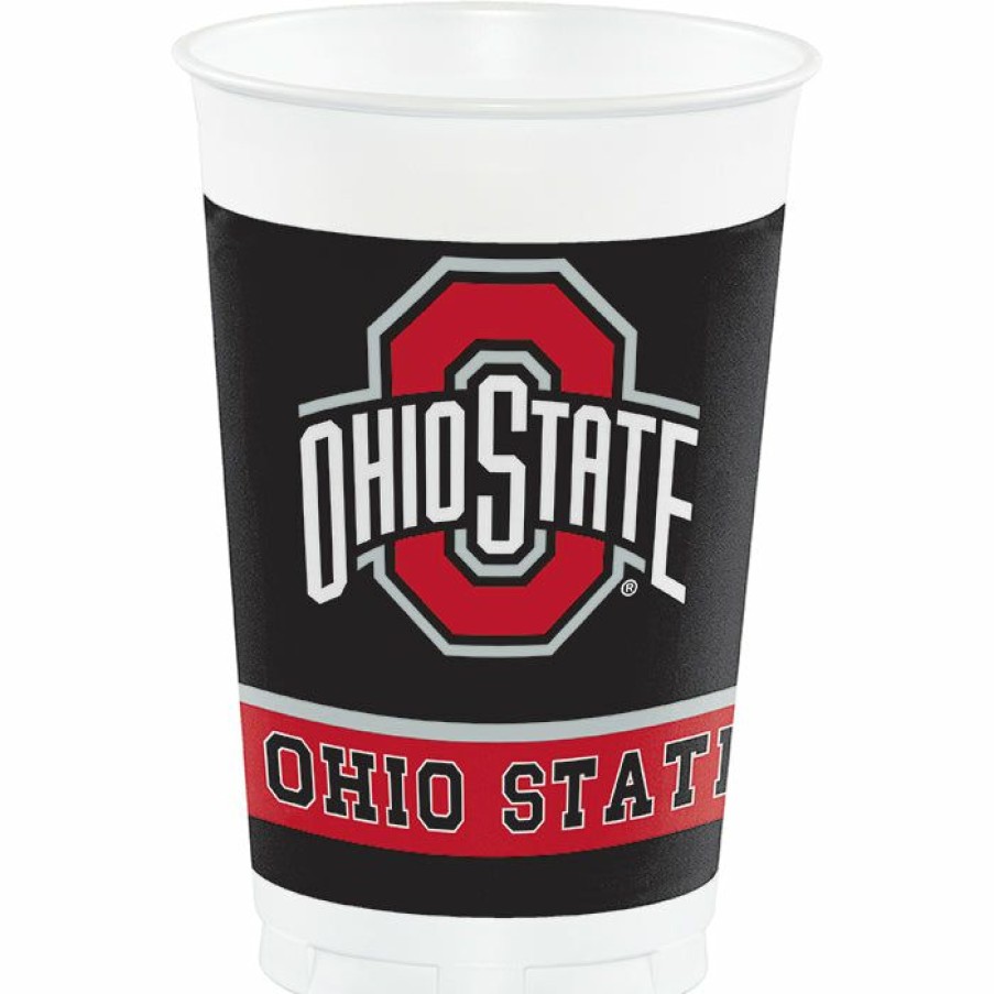 Sports * | Creative Converting Ohio State University 20 Oz Plastic Cups, 8 Ct Ncaa College Themed Party Decorations