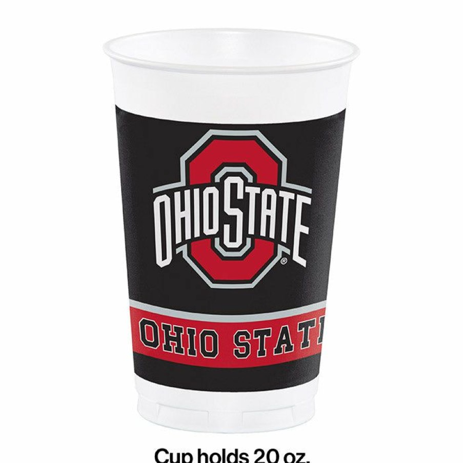 Sports * | Creative Converting Ohio State University 20 Oz Plastic Cups, 8 Ct Ncaa College Themed Party Decorations