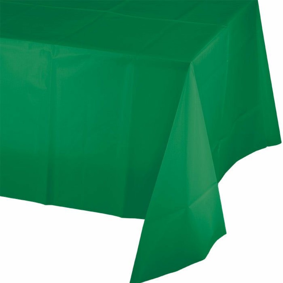 Solid Color Tableware * | Creative Converting Emerald Green Tablecover Plastic 54 X 108 Solid Color Tableware