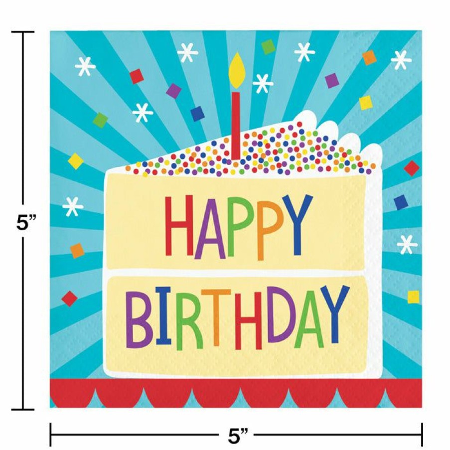 Birthdays * | Creative Converting Cake Birthday Beverage Napkins, 16 Ct