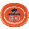 Graduation Party Supplies * | Creative Converting Graduation School Spirit Orange Oval Platters, 10 X 12 , 8 Ct Graduation Party Supplies