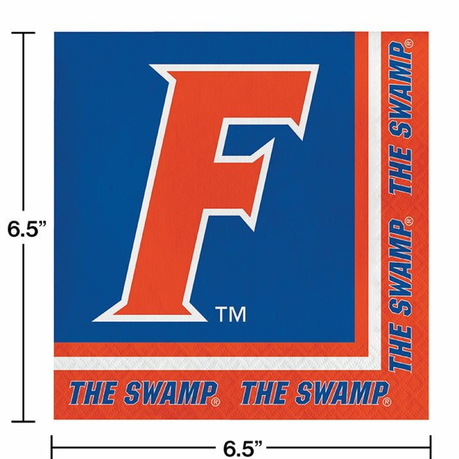 Sports * | Creative Converting University Of Florida Napkins, 20 Ct Ncaa College Themed Party Decorations