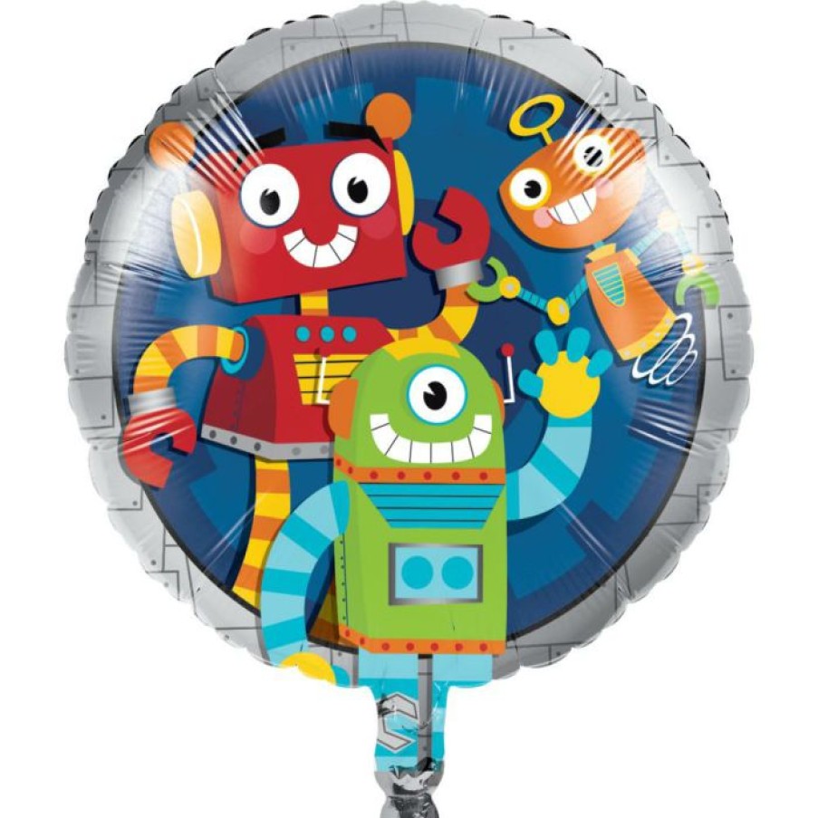 Birthdays * | Creative Converting Party Robots Metallic Balloon 18 (Case Pack Of 10)