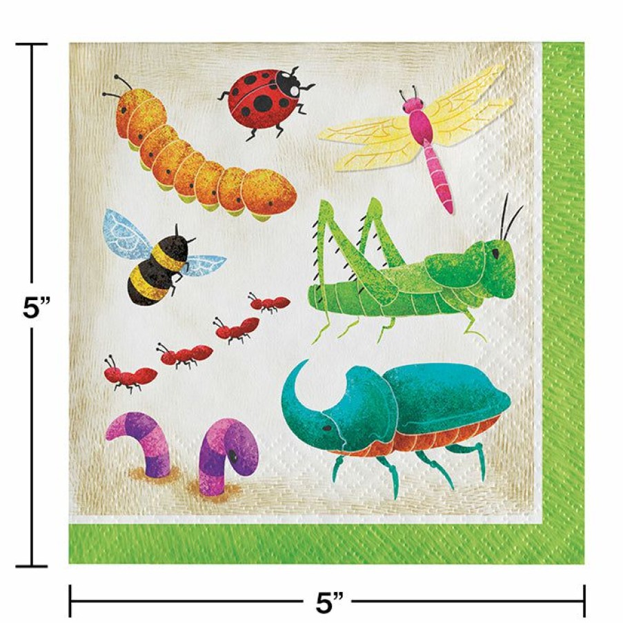 Birthdays * | Creative Converting Birthday Bugs Beverage Napkins 16Ct