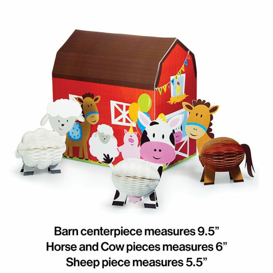 Birthdays * | Creative Converting Kids Birthday Party Themes Farm Fun Centerpiece, 4 Ct