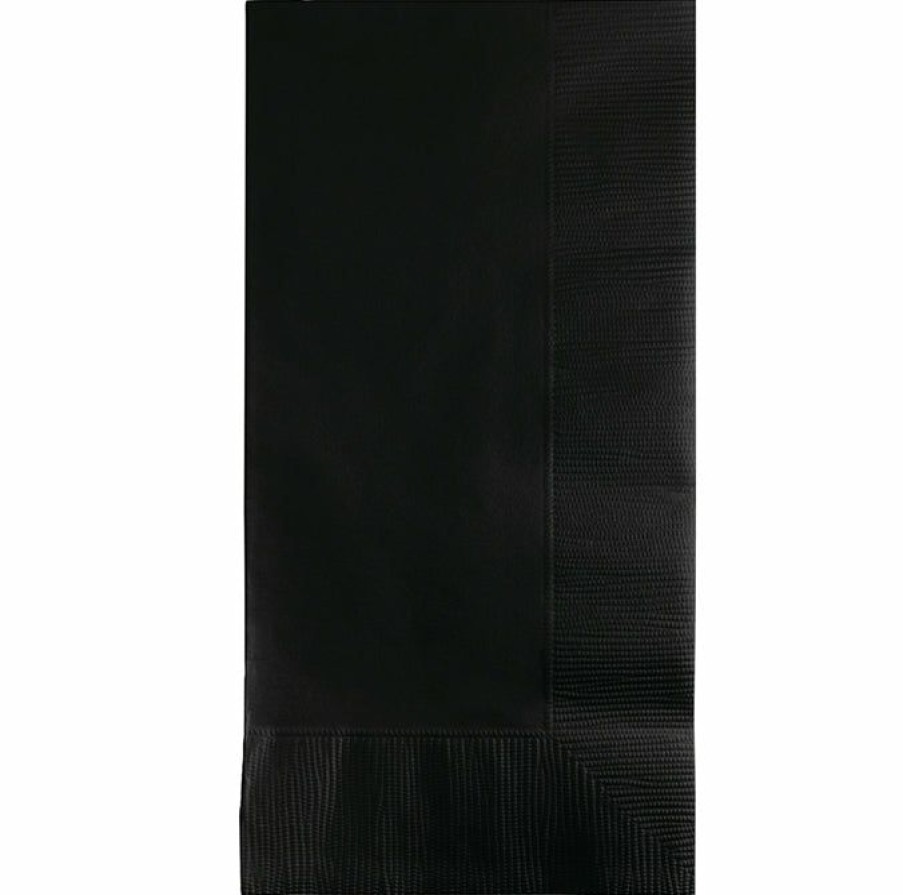 Solid Color Tableware * | Creative Converting Black Velvet Dinner Napkins 2Ply 1/8Fld, 100 Ct Solid Color Tableware