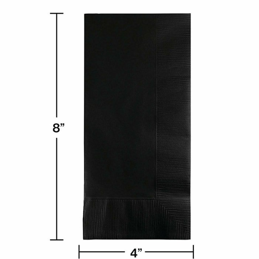 Solid Color Tableware * | Creative Converting Black Velvet Dinner Napkins 2Ply 1/8Fld, 100 Ct Solid Color Tableware