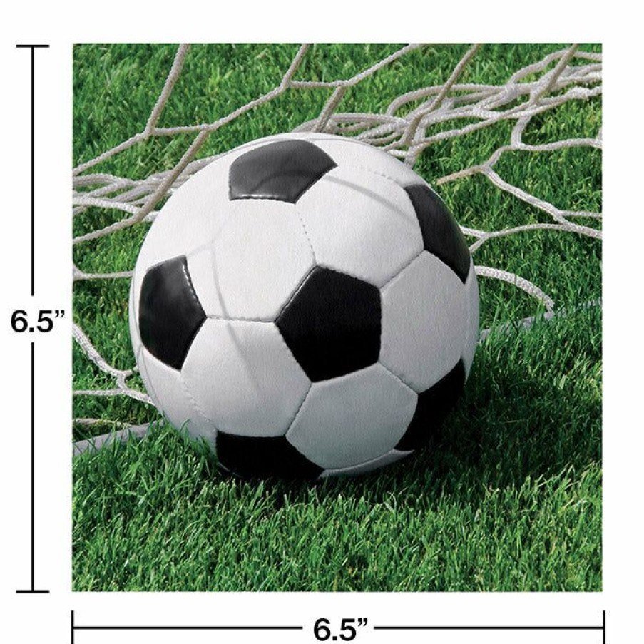 Sports * | Creative Converting Soccer Party Decorations Soccer Napkins, 18 Ct