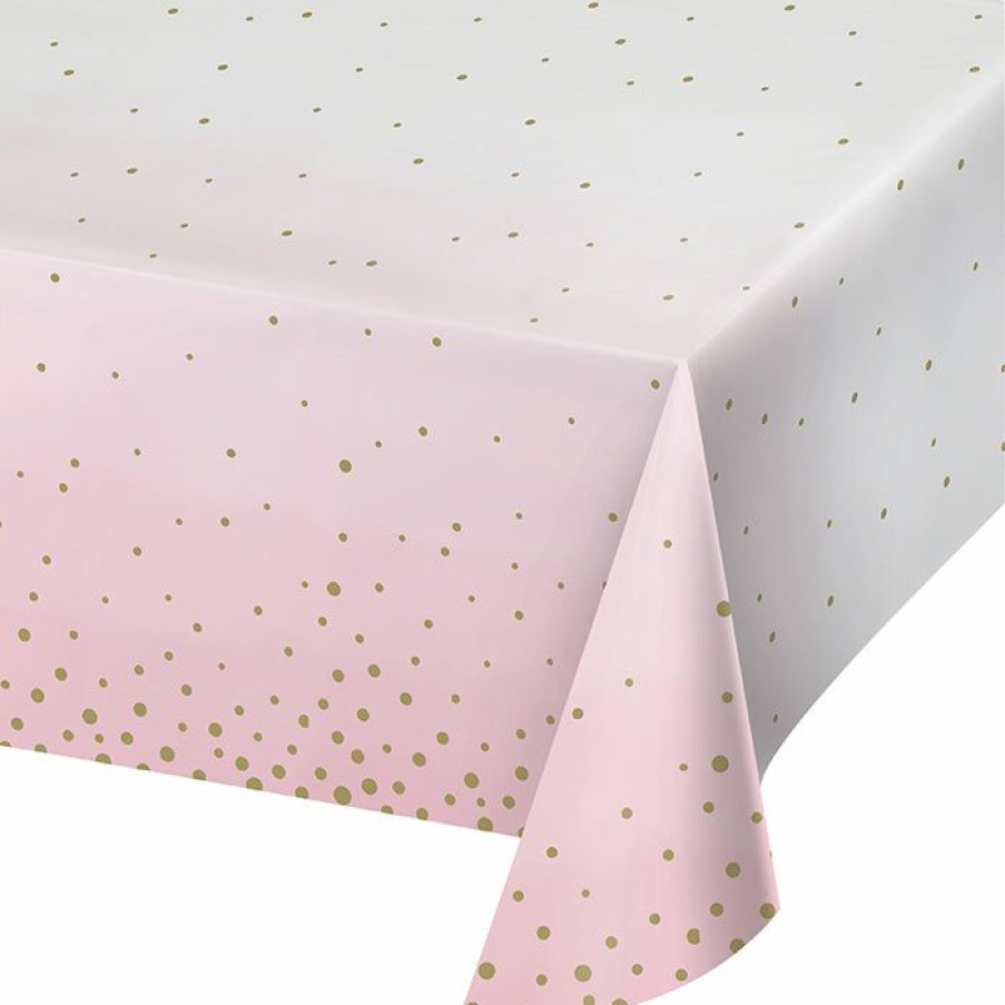 Birthdays * | Creative Converting Pink Gold Celebration Paper Tablecover 54 X 102