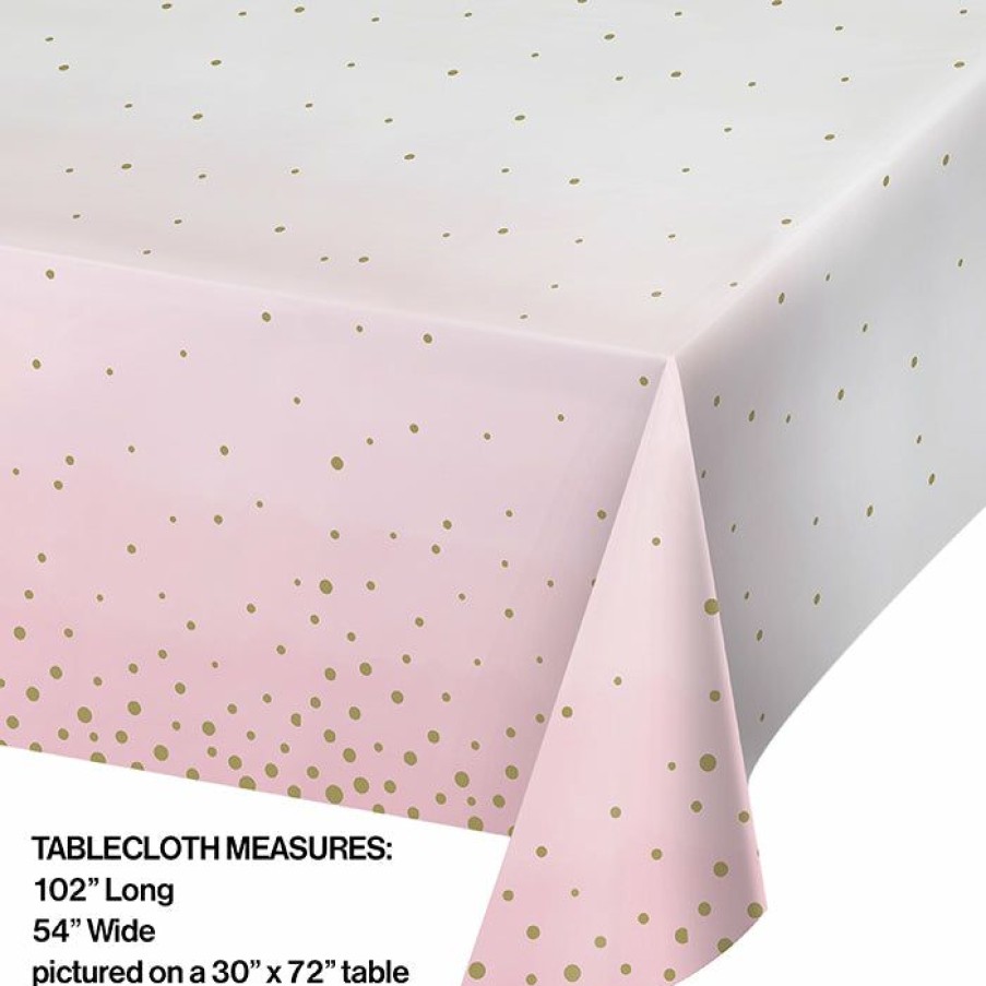 Birthdays * | Creative Converting Pink Gold Celebration Paper Tablecover 54 X 102