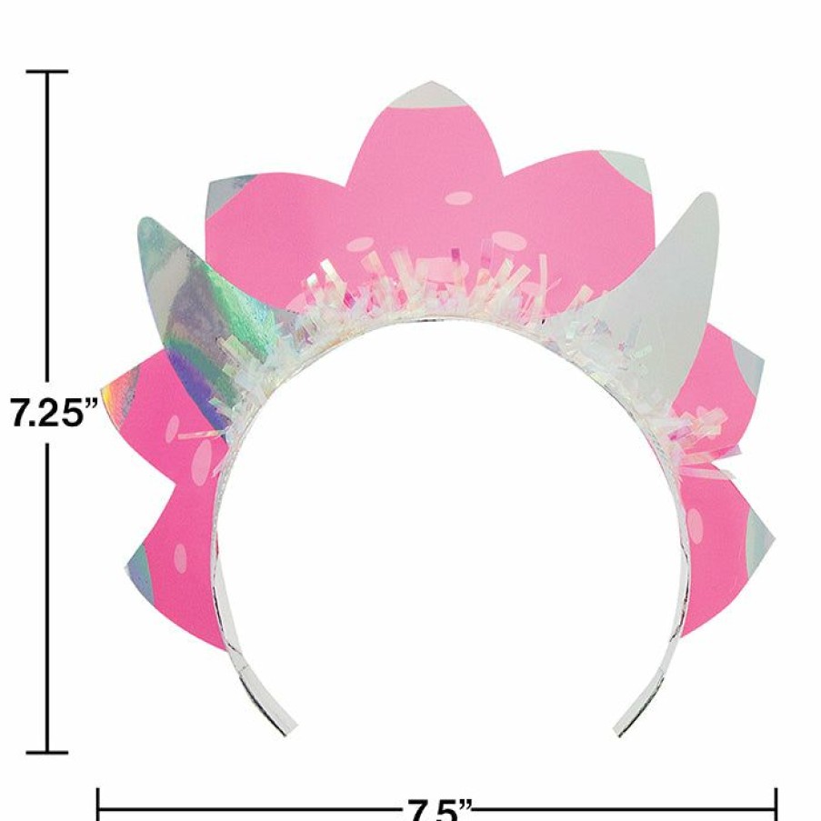 Birthdays * | Creative Converting Girl Dino Party Tiaras, Iridescent 8Ct