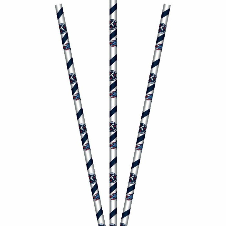 Sports * | Creative Converting Tennessee Titans Straws, Paper, 24Ct