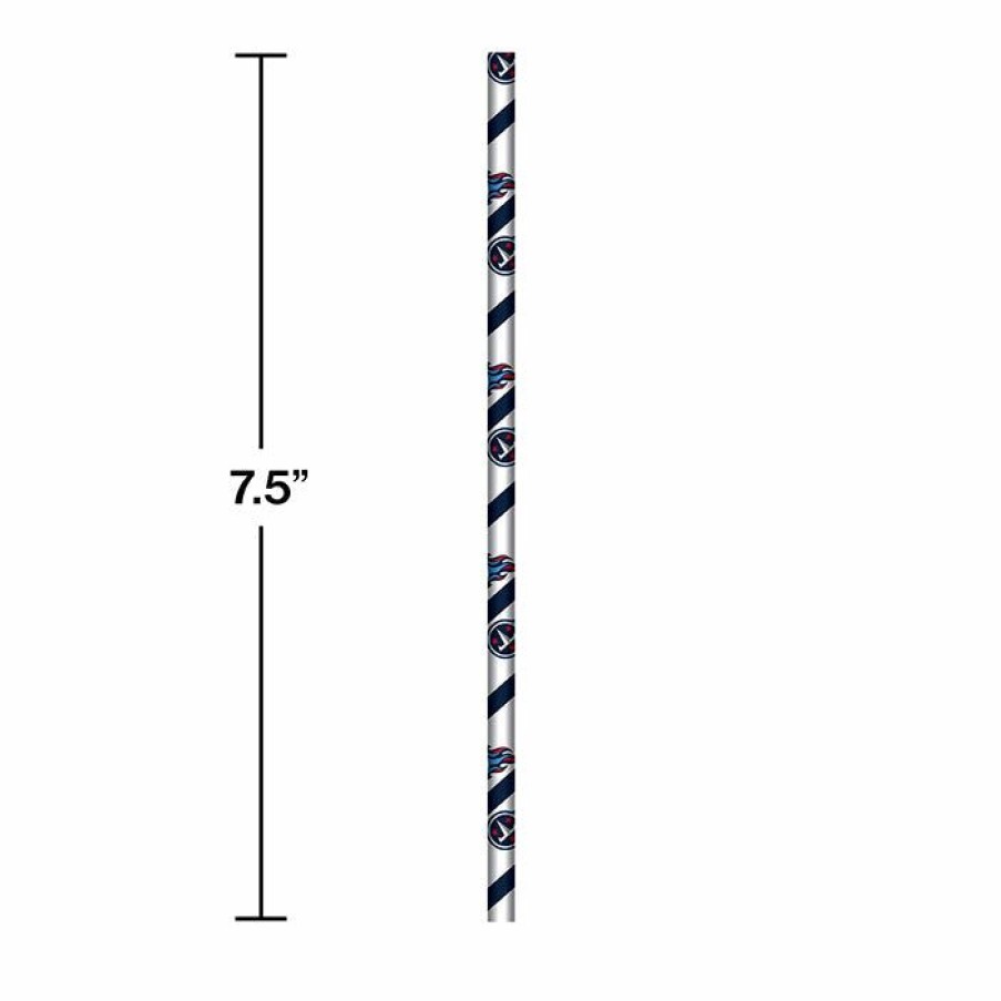 Sports * | Creative Converting Tennessee Titans Straws, Paper, 24Ct