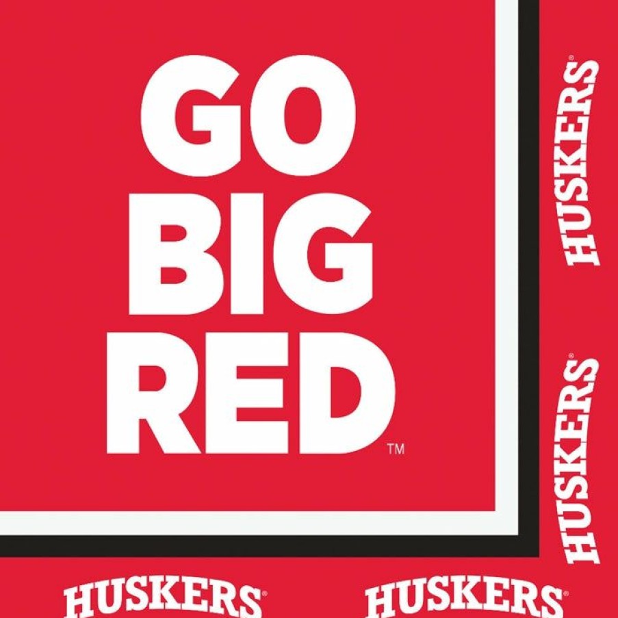 Sports * | Creative Converting Ncaa College Themed Party Decorations University Of Nebraska Napkins, 20 Ct