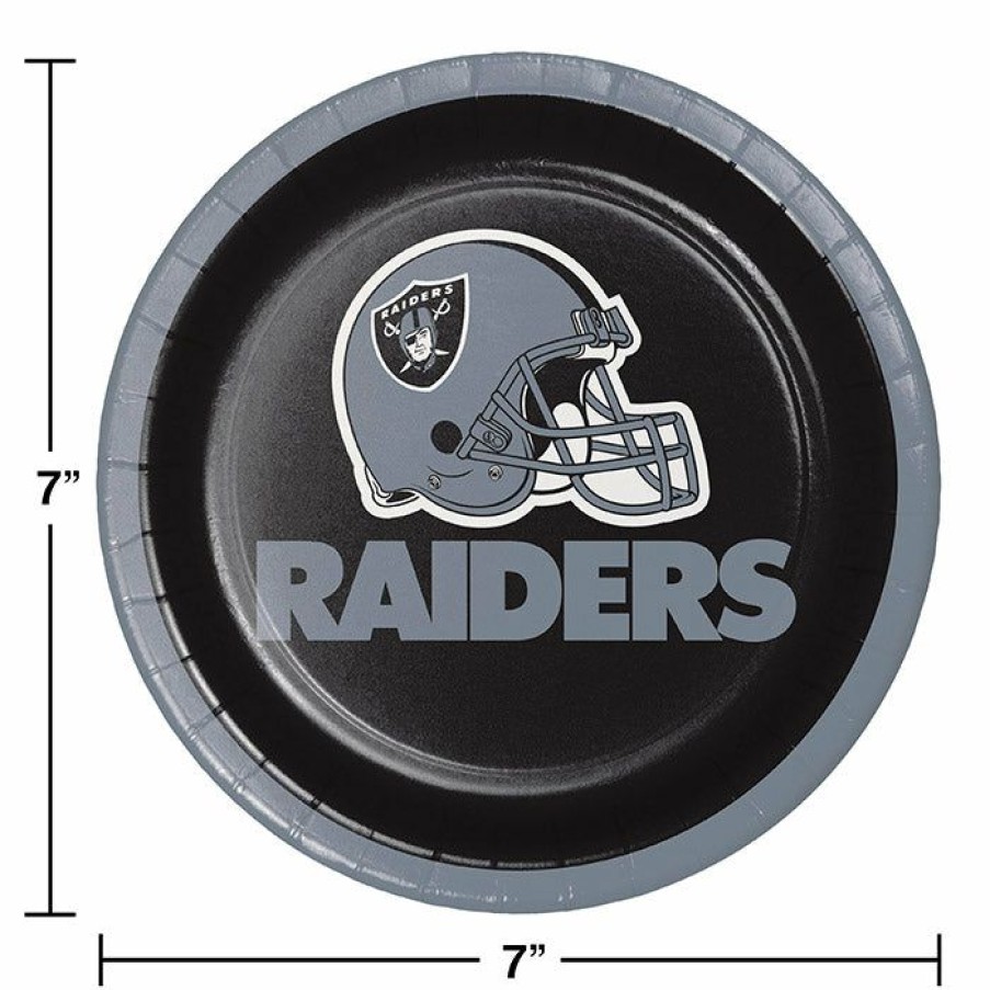 Sports * | Creative Converting Nfl And Football Party Supplies Las Vegas Raiders Dessert Plates, 8 Ct