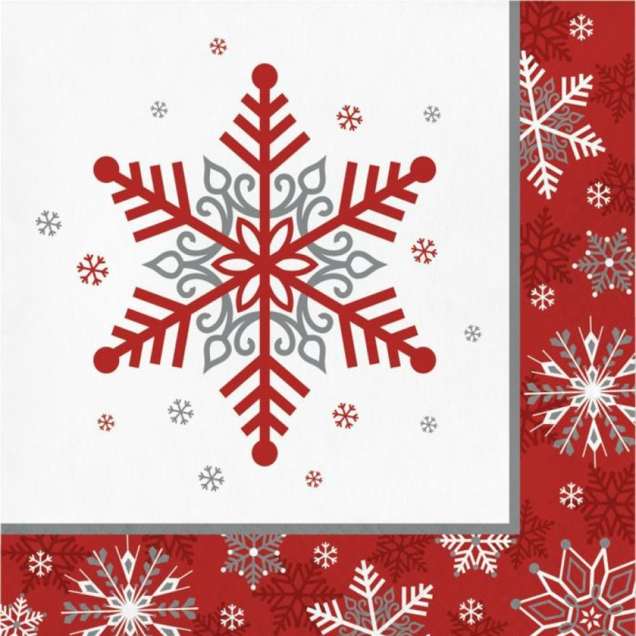 Holidays * | Creative Converting Christmas Party Supplies Winter Snowflakes Luncheon Napkin, 16 Ct