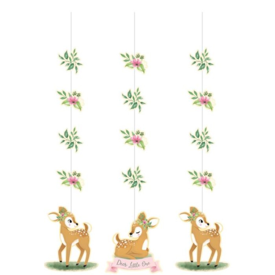 Birthdays * | Creative Converting Deer Little One Hanging Cutouts (3/Pkg) Kids Birthday Party Themes