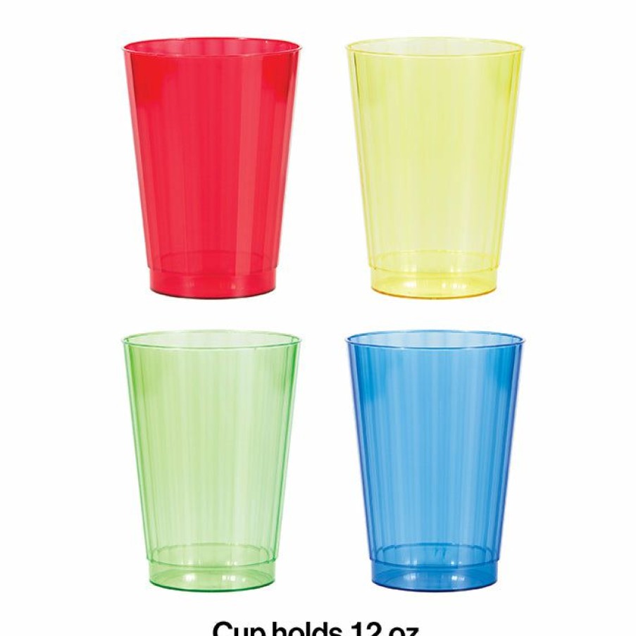 General Decorations * | Creative Converting General Decorations Asst Colors 12 Oz Plastic Cups, 12 Ct